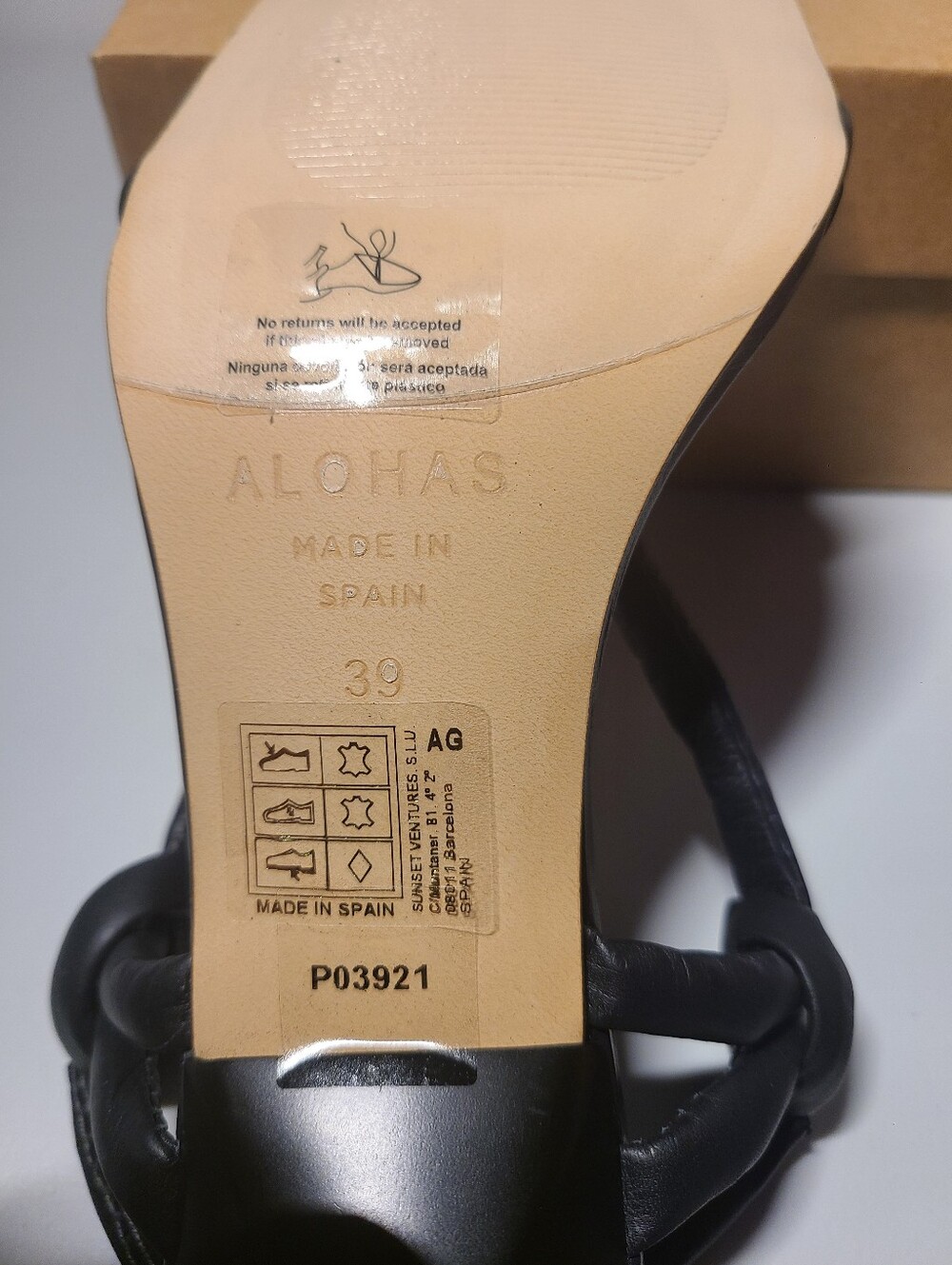 Alohas - Sheila Black High Heel Sandals Womens Size 8.5 (39) - Picture 8 of 11